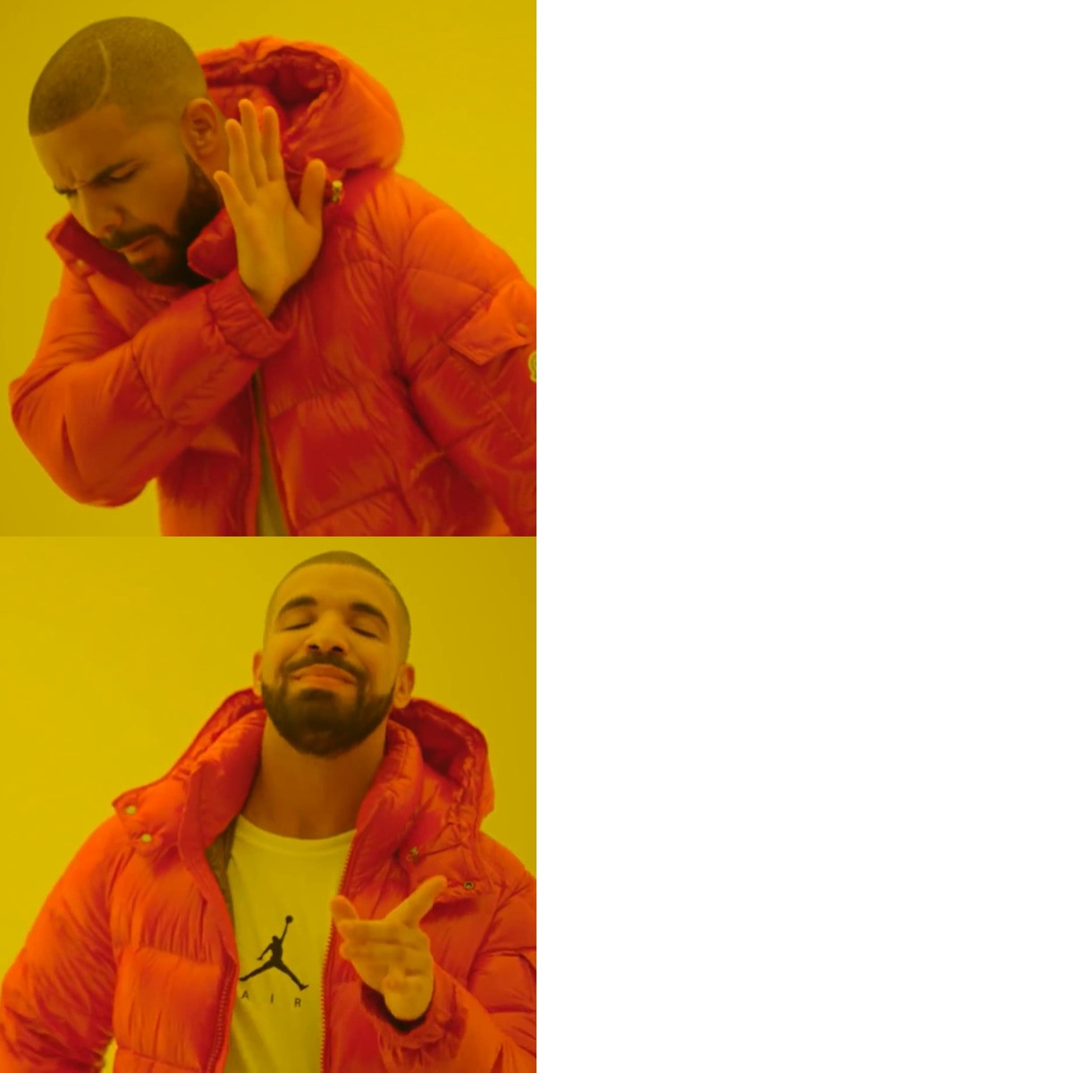 Drake Hotline Bling meme about Jinx