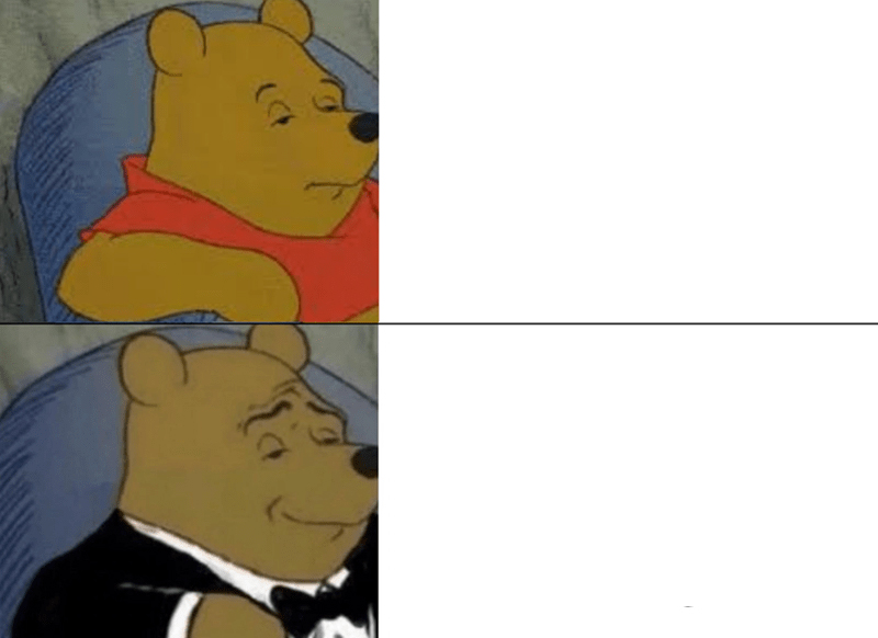 Tuxedo Winnie The Pooh meme about Jinx